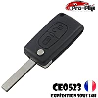 Pro-Plip - Carcasa de llave y mando de 2 botones con hoja con ranura para Peugeot modelos 3008 y 5008- Ref. CE0523
